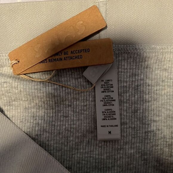 🆕 SKIMS | COTTON RIB HIGH-WAISTED BRIEF Light Heather Grey Size Medium - Picture 4 of 4